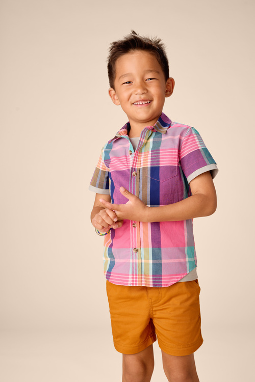 Plaid Button Up Woven Shirt
