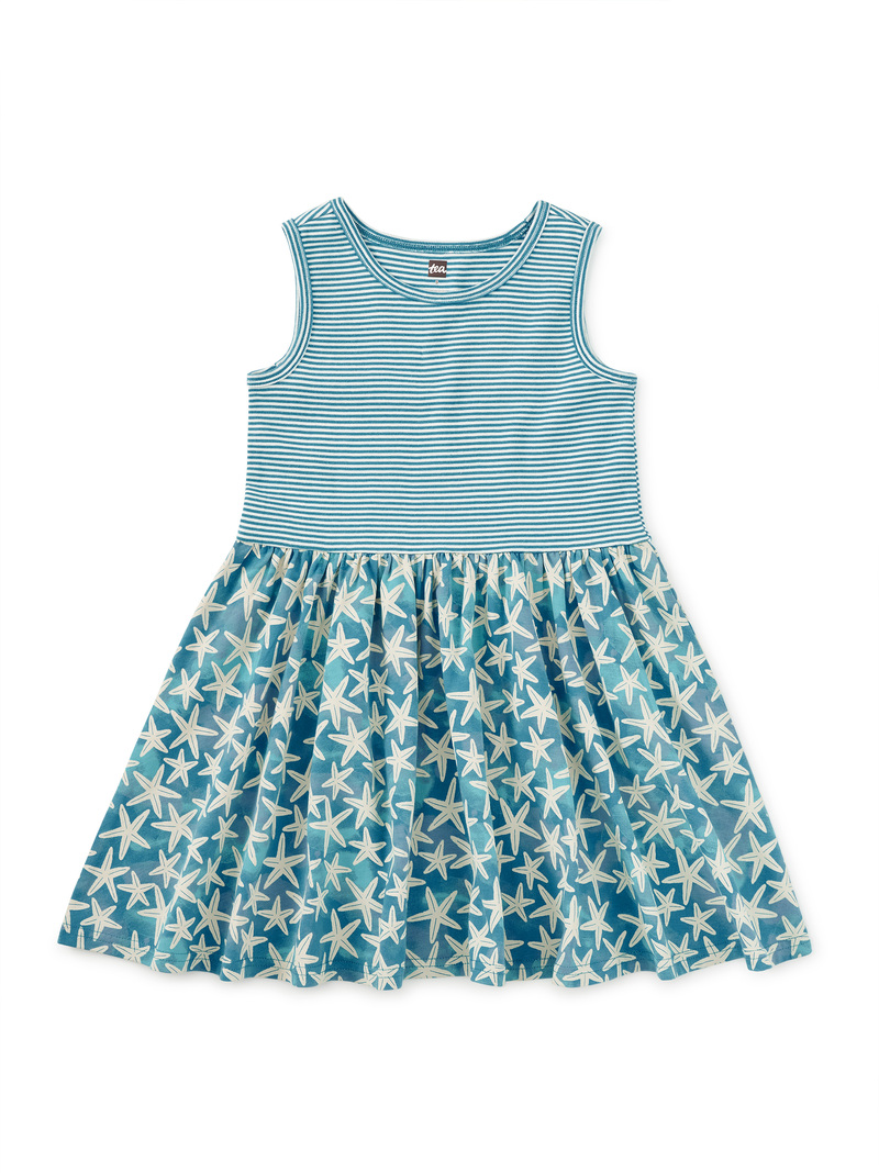 Print Mix Tank Skirted Dress
