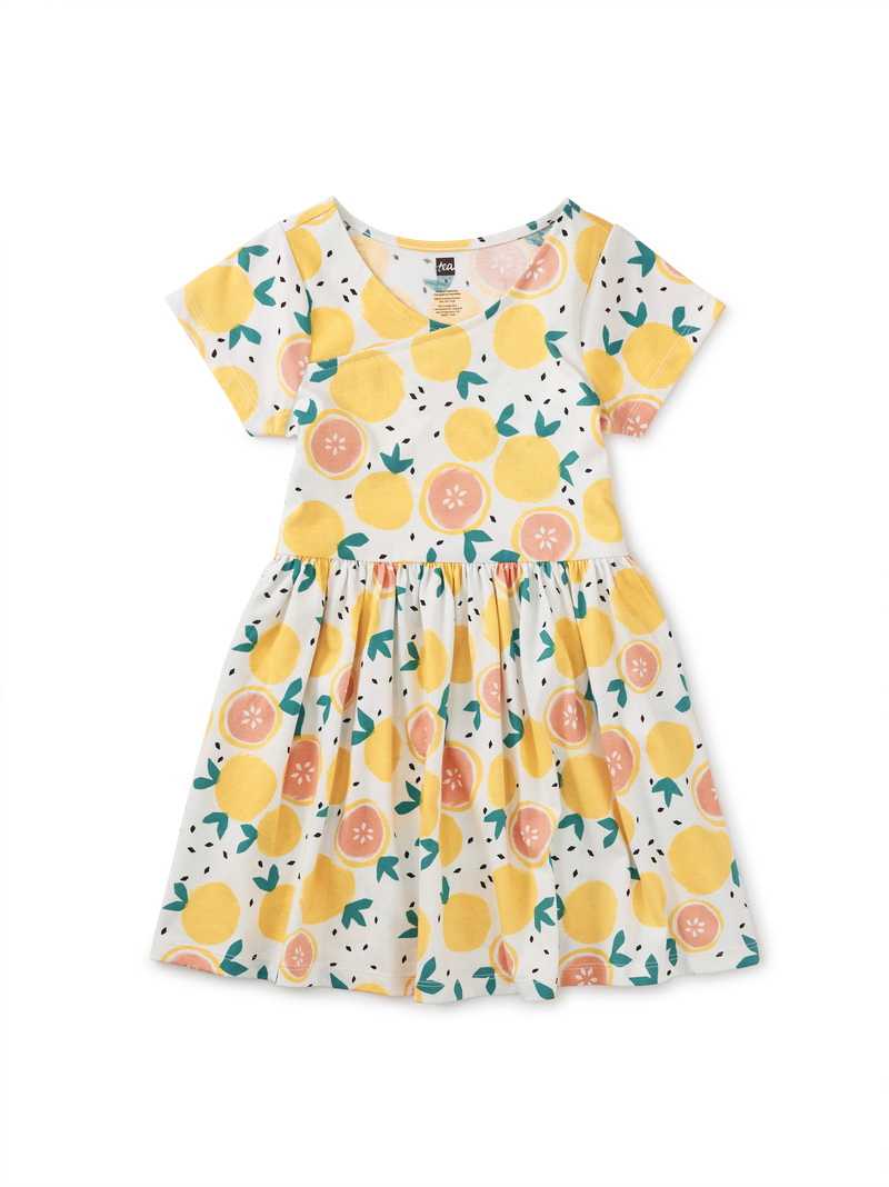 Short Sleeve Wrap Neck Dress