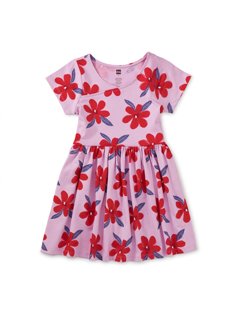 Short Sleeve Wrap Neck Dress