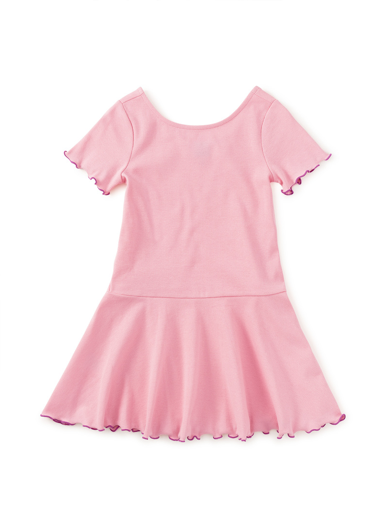Ruffle Skater Ribbed Dress