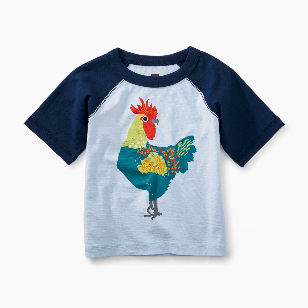 Rooster Graphic Baby Raglan Tee