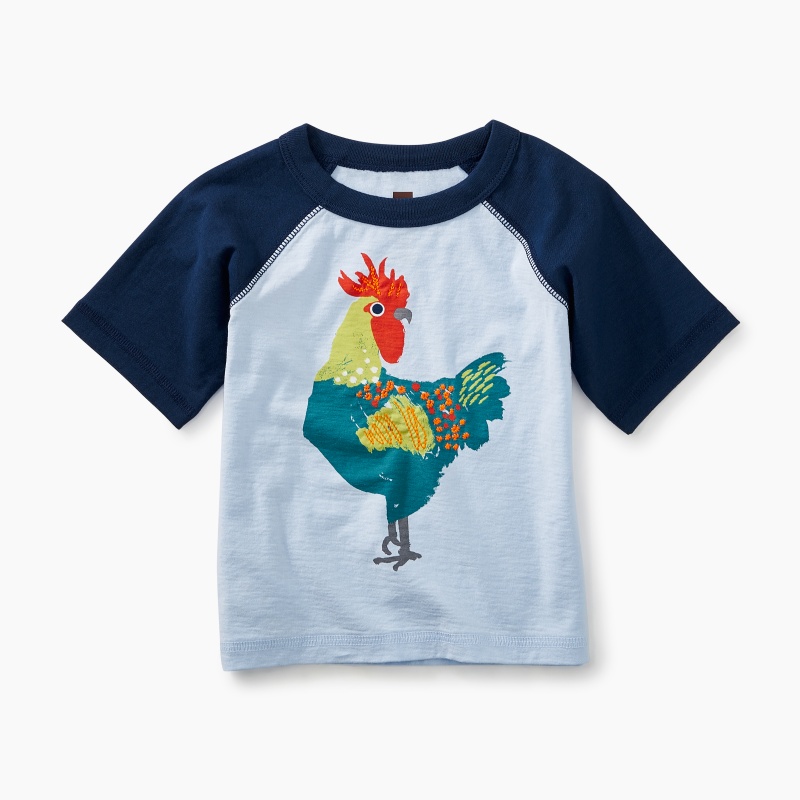 Rooster Graphic Baby Raglan Tee