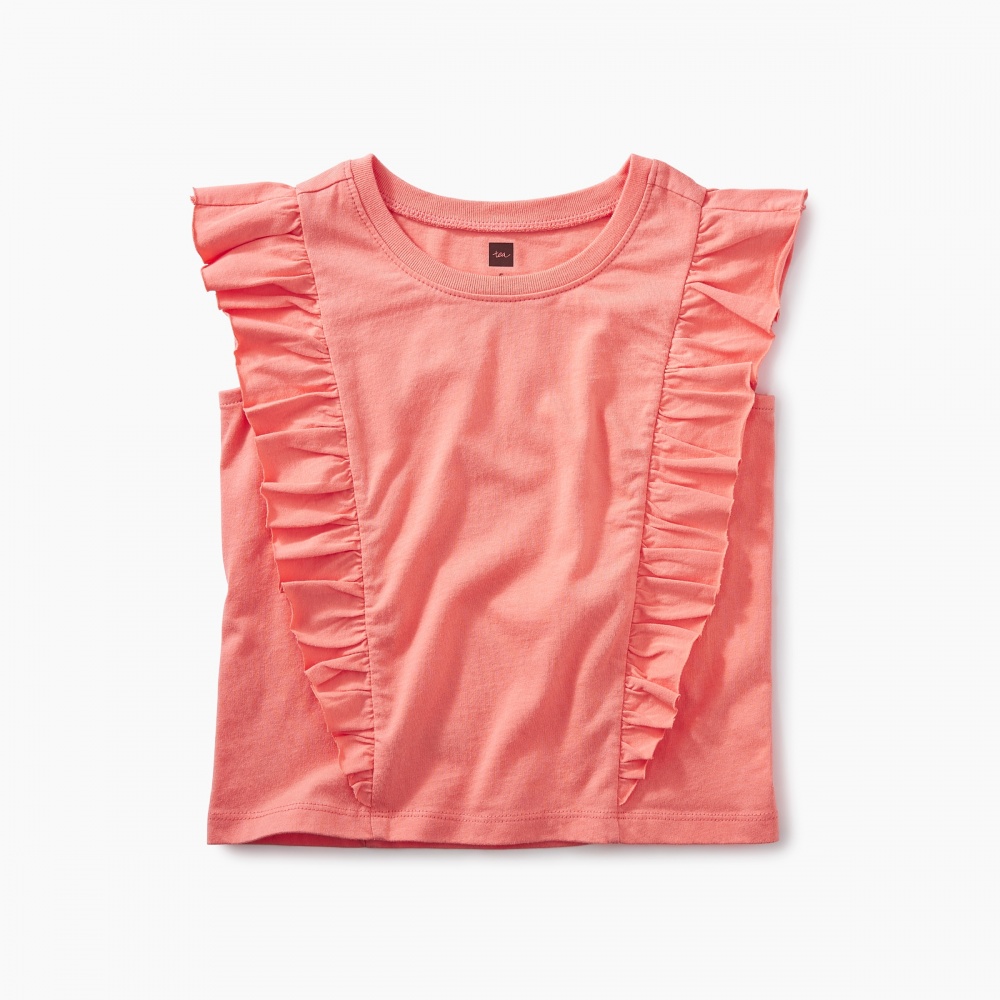 Short Sleeve Ruffle Knit Top