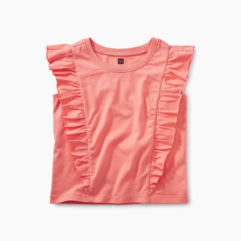 Short Sleeve Ruffle Knit Top