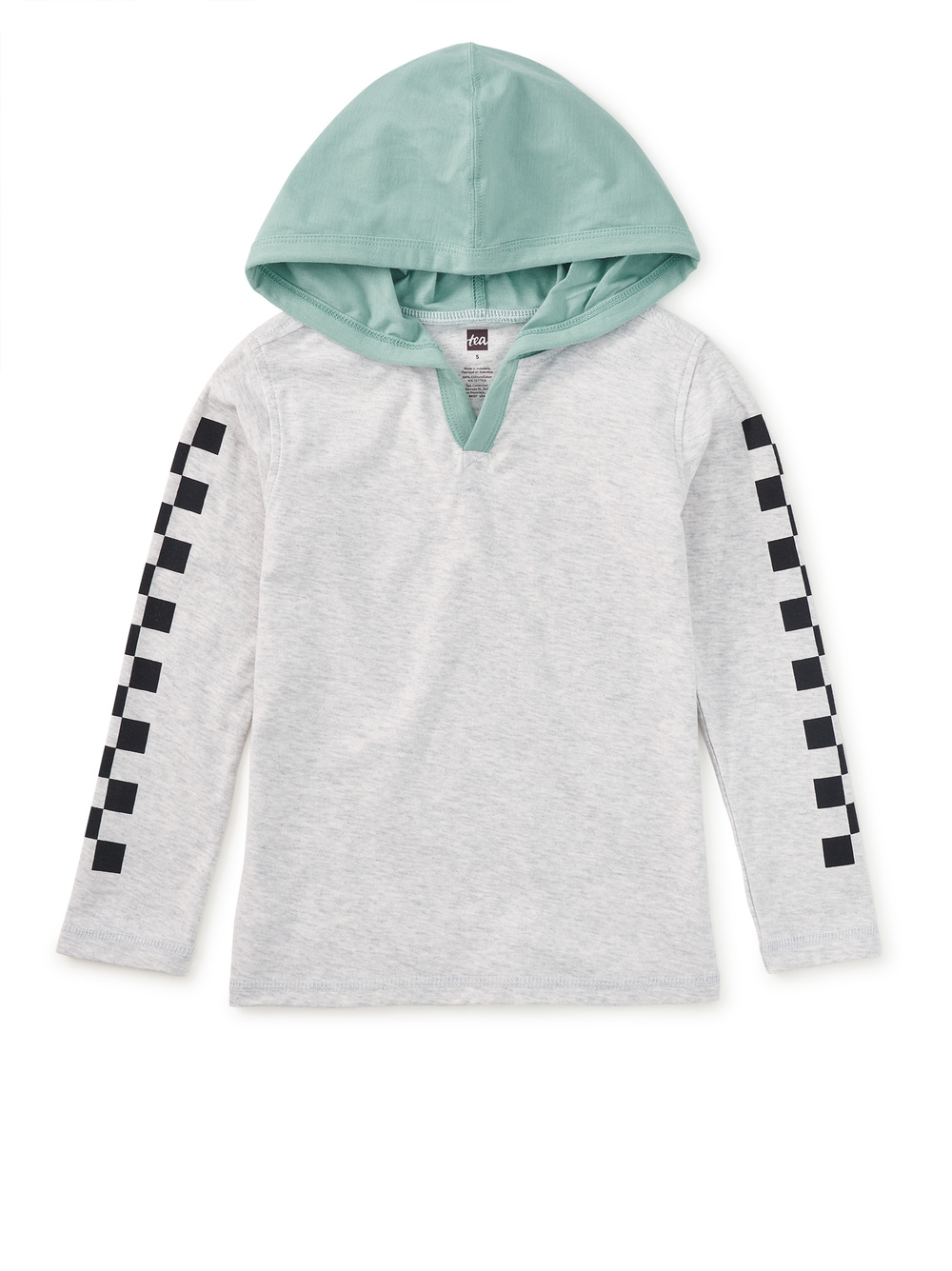 Checker Sleeves Happy Hoodie