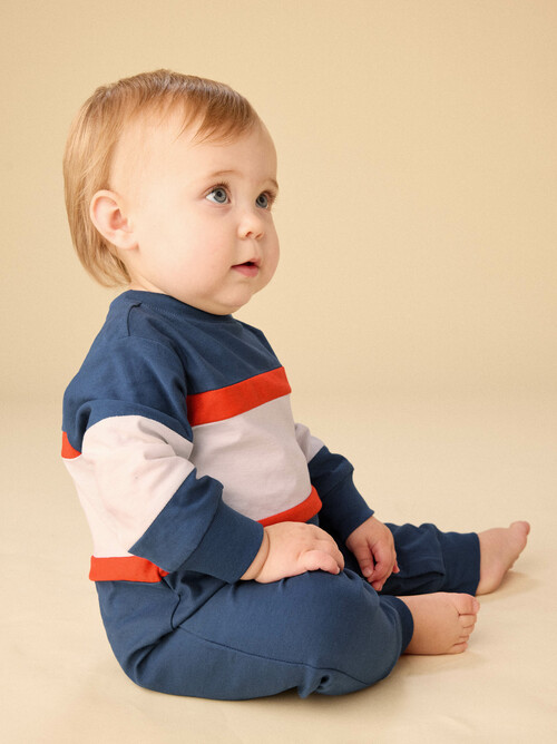 Colorblock Rugby Baby Romper