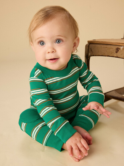 Stripe Knee Patch Baby Romper