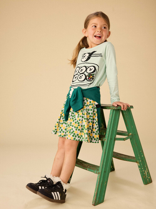 Pleated Jersey Skirt