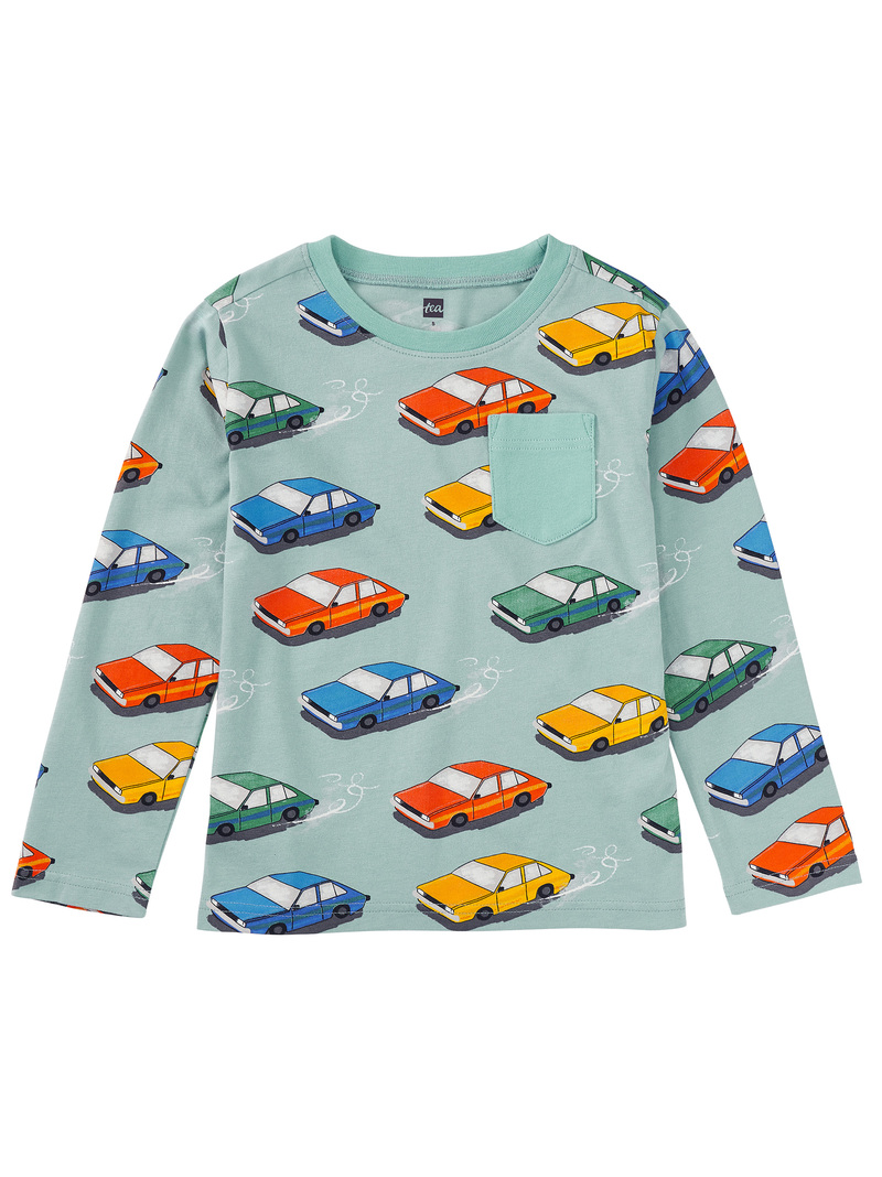 Long Sleeve Printed Pocket Tee