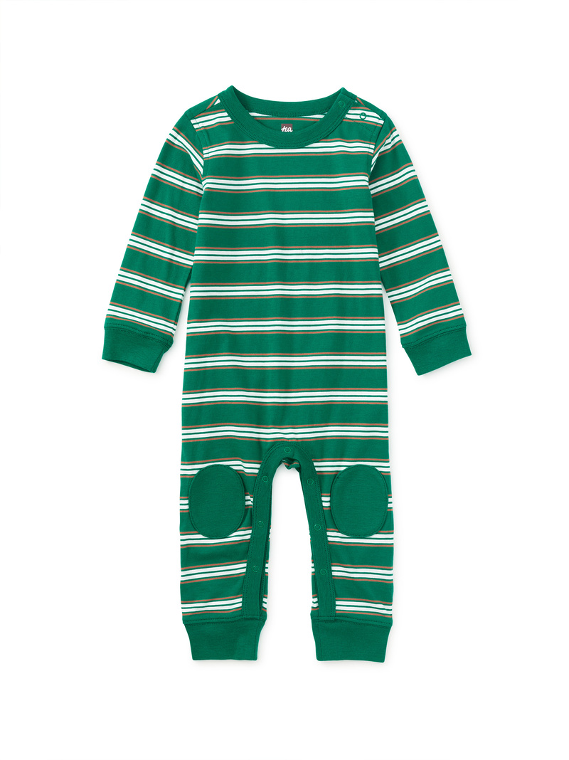 Stripe Knee Patch Baby Romper