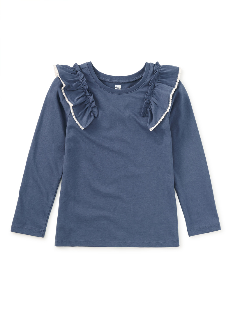 Long Sleeve Lace Trim Top