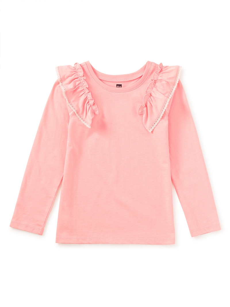 Long Sleeve Lace Trim Top