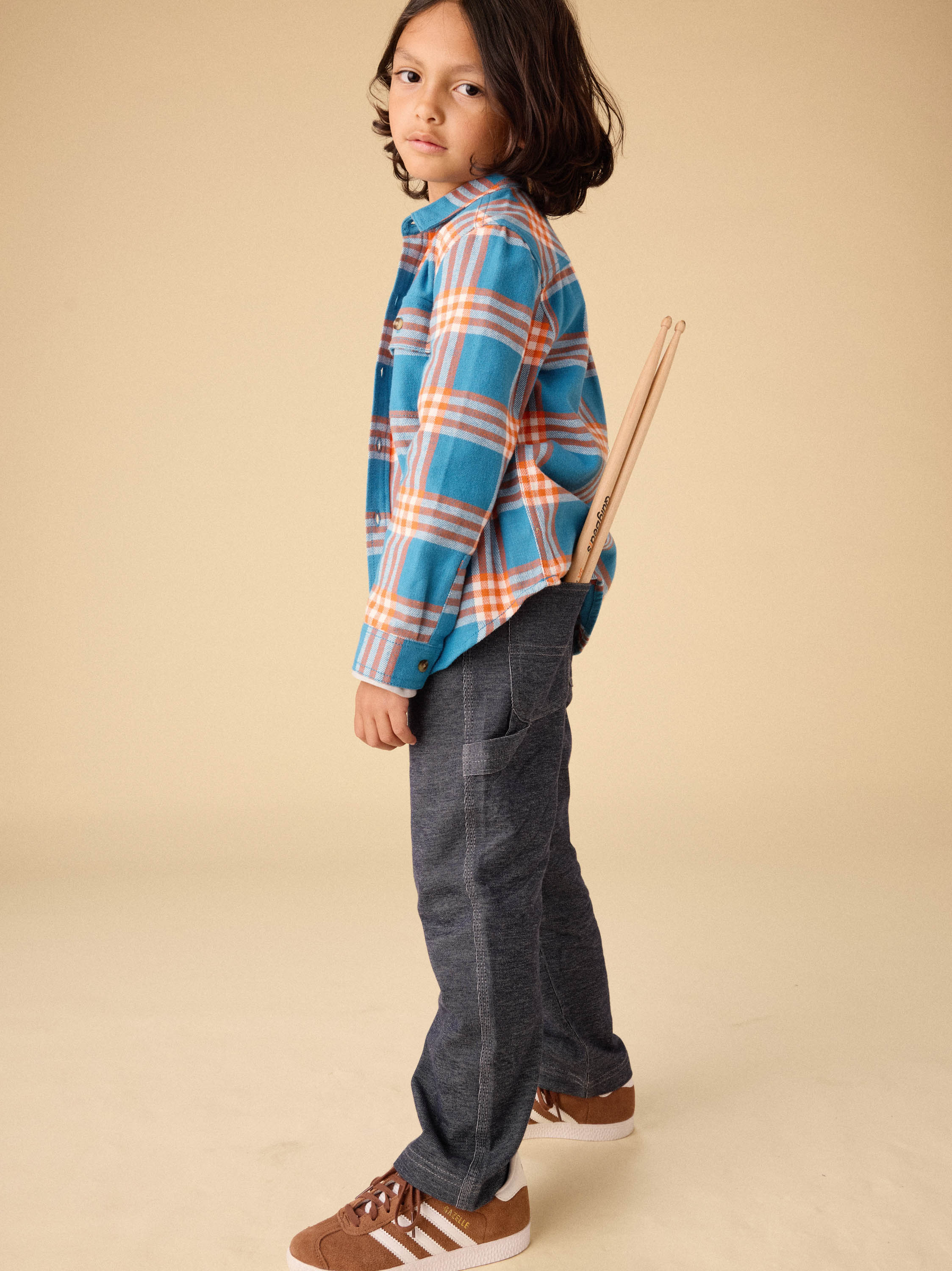 BOY & Indigo & Denim-Like Carpenter Pants & KNIT PANT & Tea