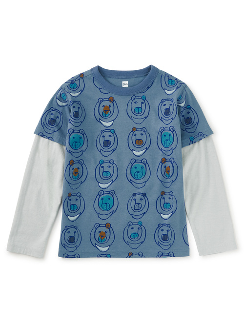  Printed Layered Sleeve Tee