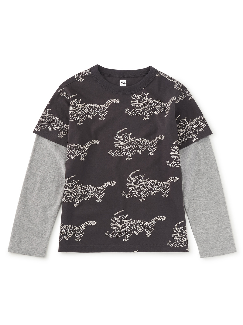 Printed Layered Sleeve Tee