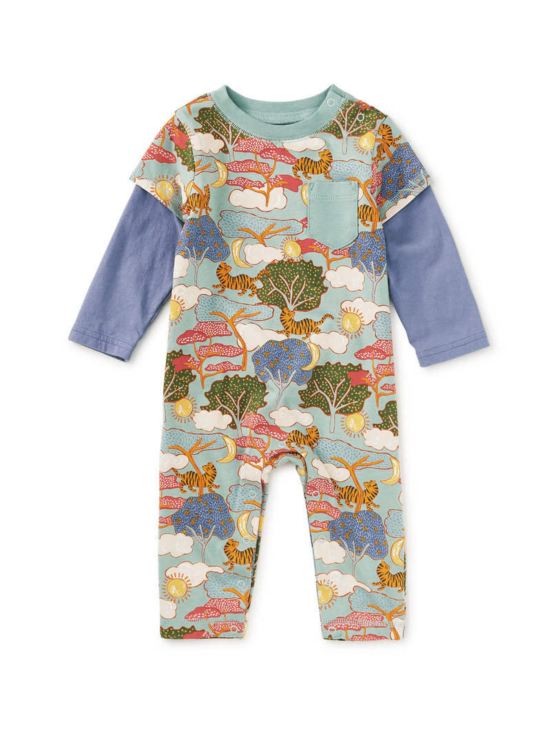 Layered Button-Up Baby Romper