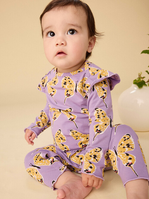 Ruffle Shoulder Baby Romper