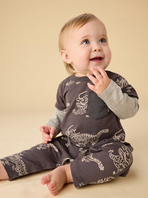 Layered Button-Up Baby Romper