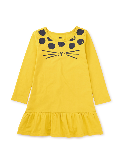  Ruffle Hem Graphic Dress