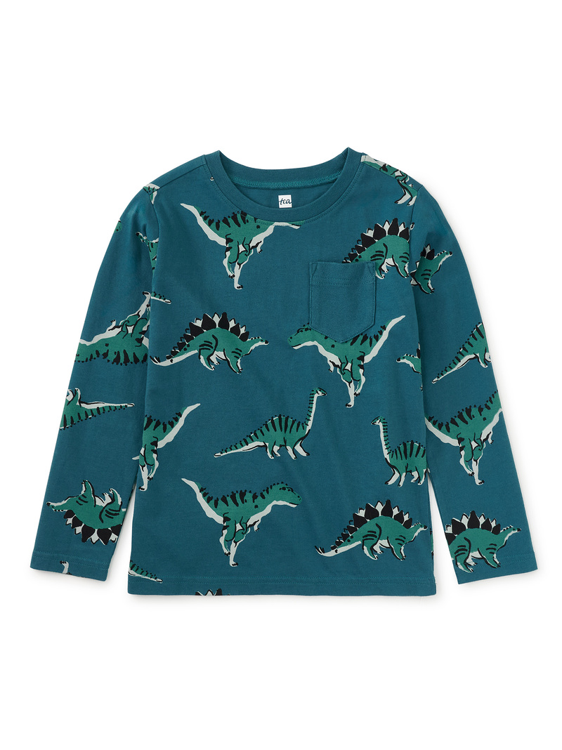 Long Sleeve Printed Pocket Tee