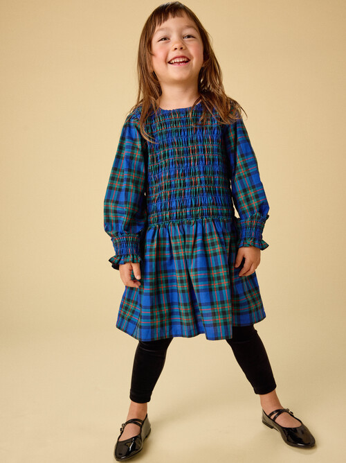 Smocked Woven Blouson Sleeve