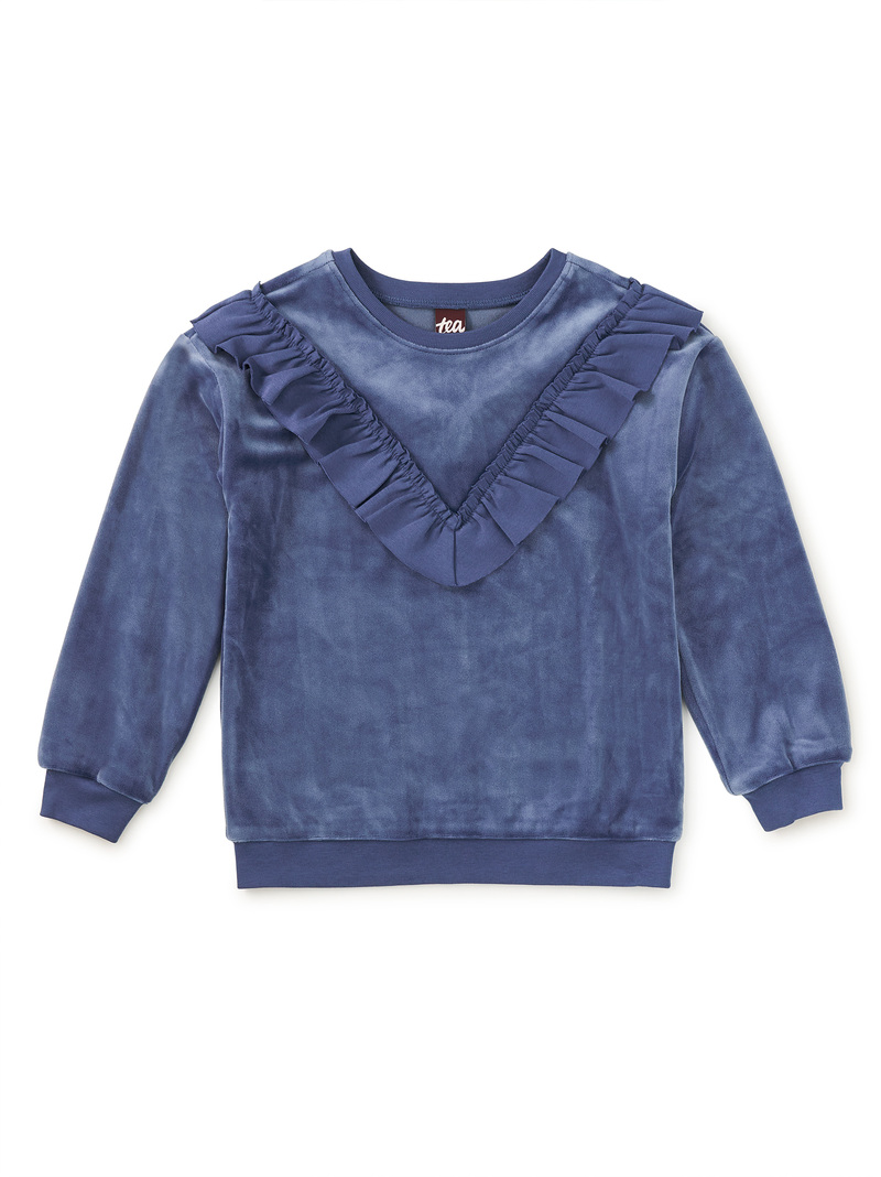 Velour Ruffle Tunic Top