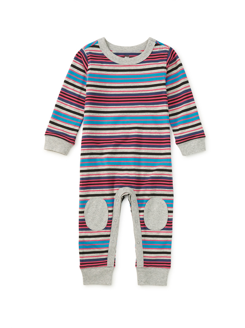 Stripe Knee Patch Baby Romper