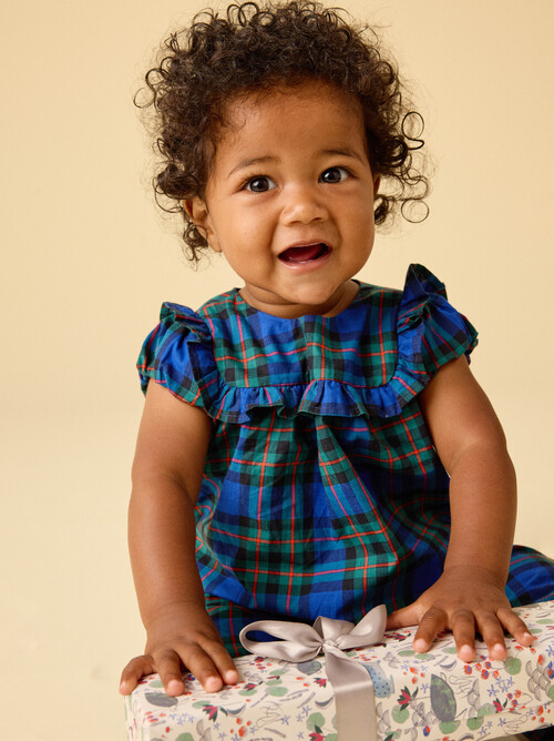 Plaid Ruffle Baby Romper