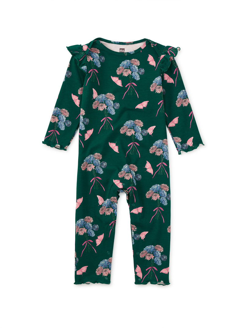 Ruffle Shoulder Baby Romper