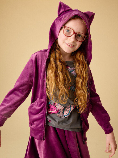 Cat Ears Velour Hoodie & Joggers Set