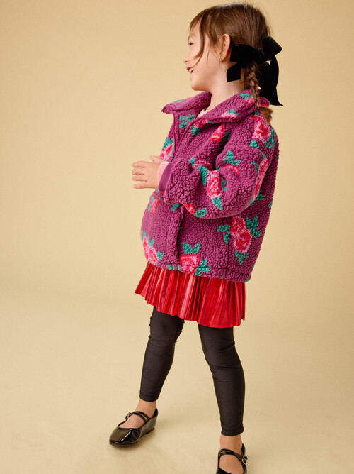 Pleated Metallic Twirl Skirt