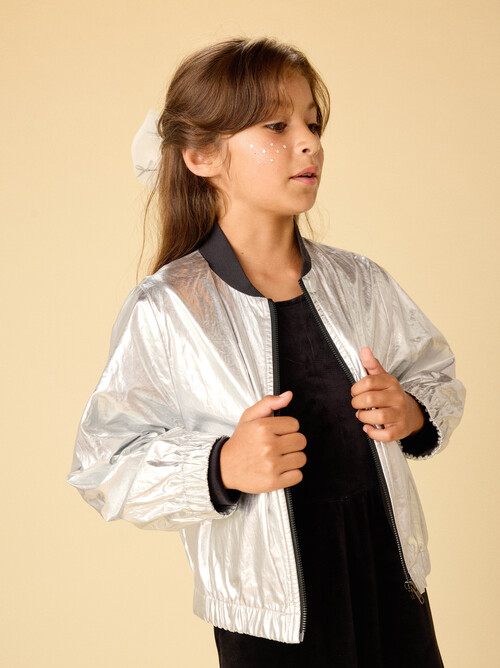 Metallic Bomber Jacket