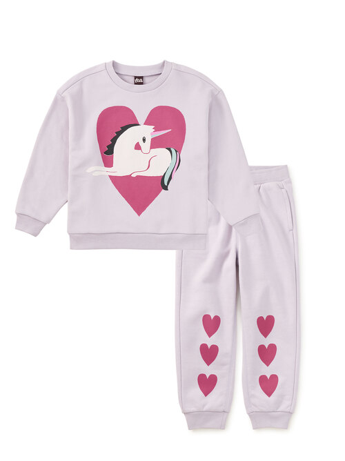 Unicorn & Hearts Popover & Joggers Set