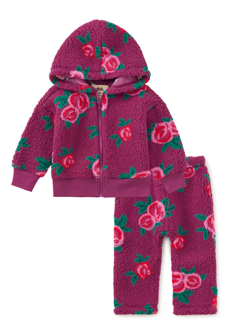 Teddy Fleece Hoodie & Pants Baby Set