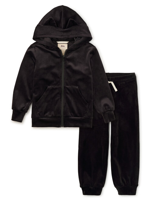 Cat Ears Velour Hoodie & Joggers Set