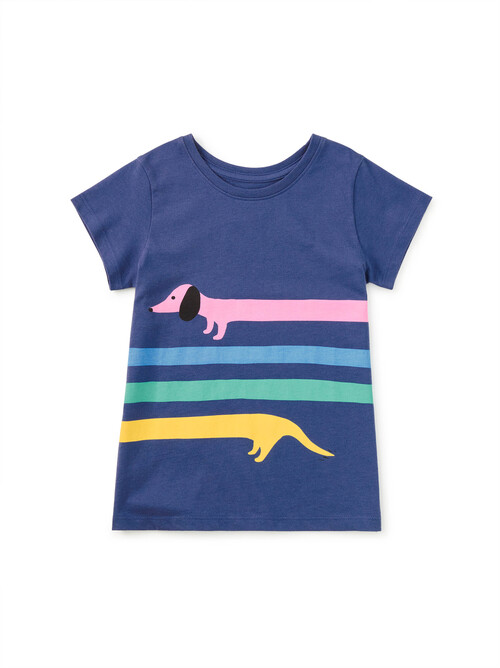 Rainbow Dachshund Double-Sided Tee