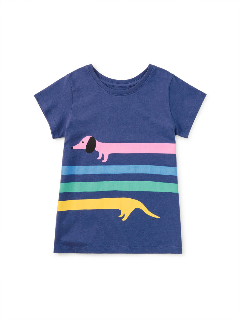 Rainbow Dachshund Double-Sided Tee