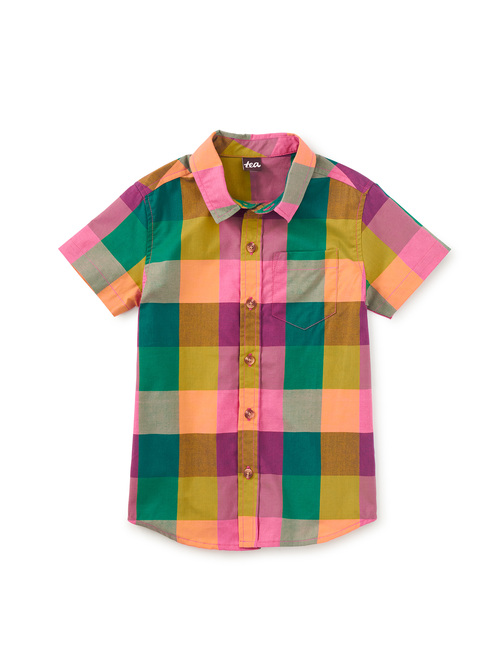  Plaid Button Up Woven Shirt