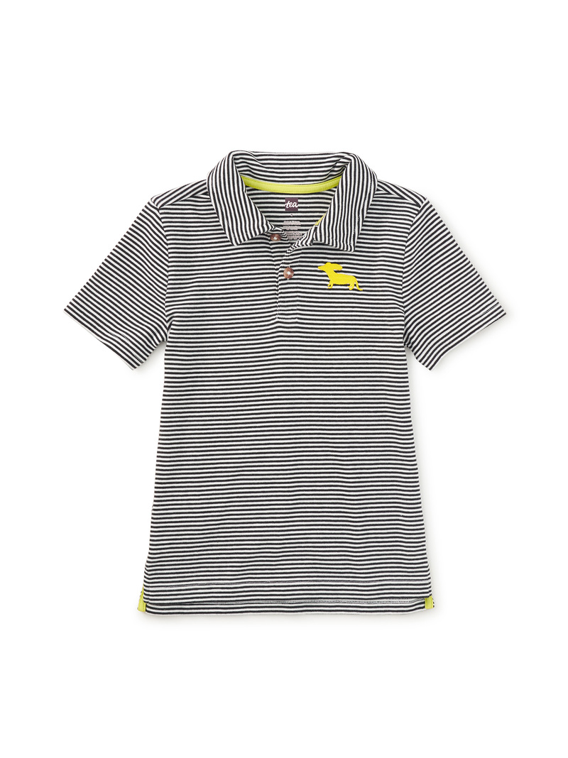 Striped Embroidered Polo