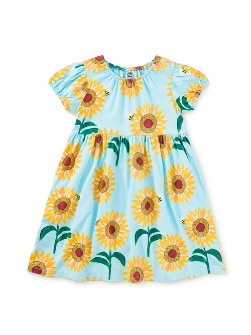  Puff Sleeve Empire Dress