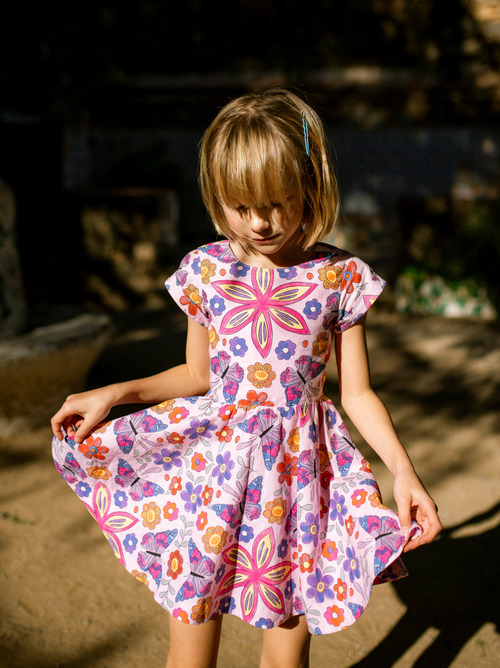 Button Back Skirted Dress