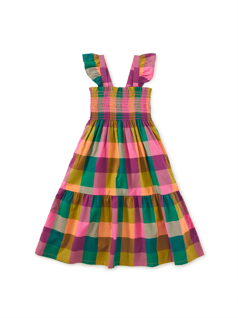 Smocked Flutter Sleeve Dress