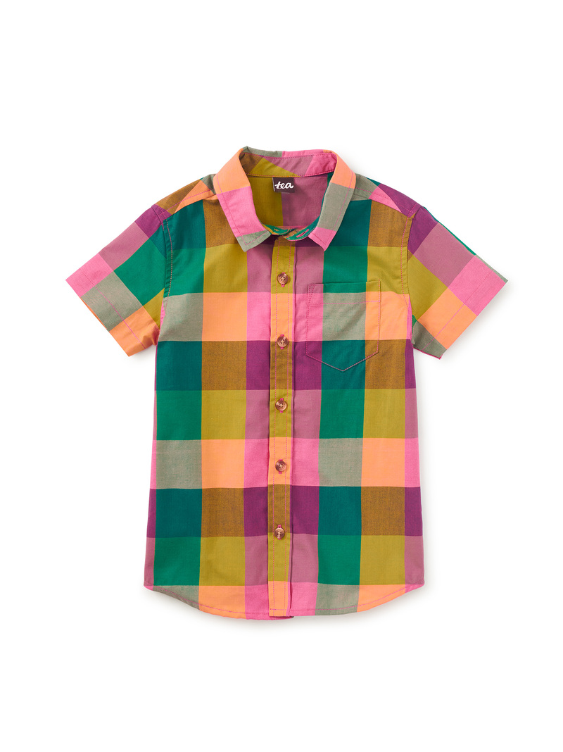 Plaid Button Up Woven Shirt