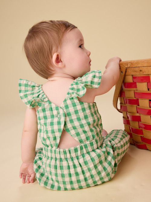 Flutter Button Back Baby Romper