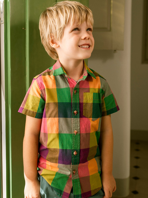 Plaid Button Up Woven Shirt