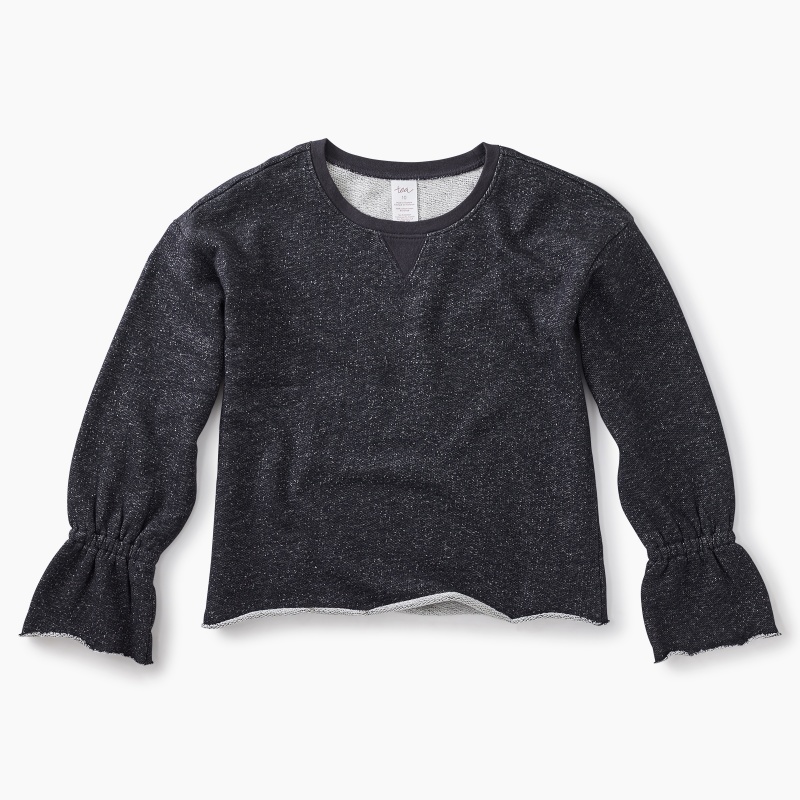 Heathered Ruffle Sleeve Top