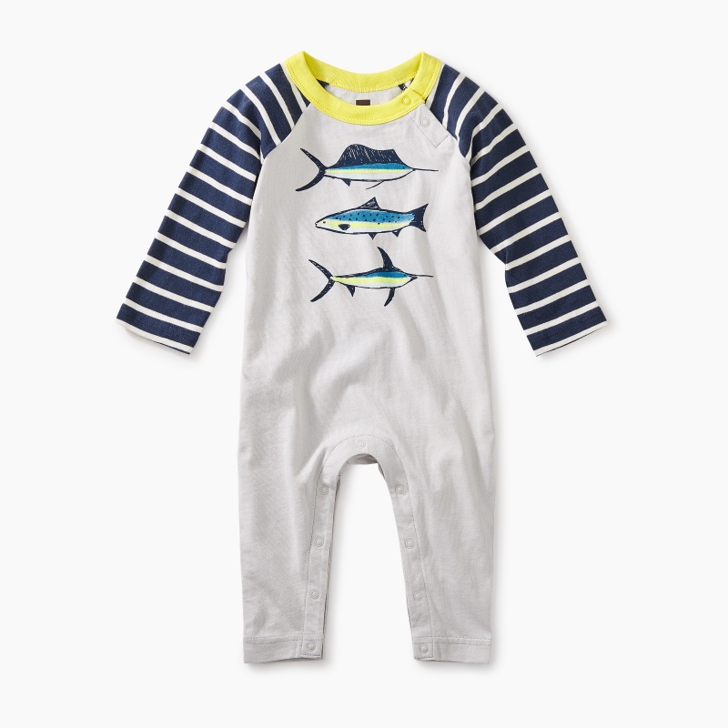Deep Sea Raglan Graphic Romper
