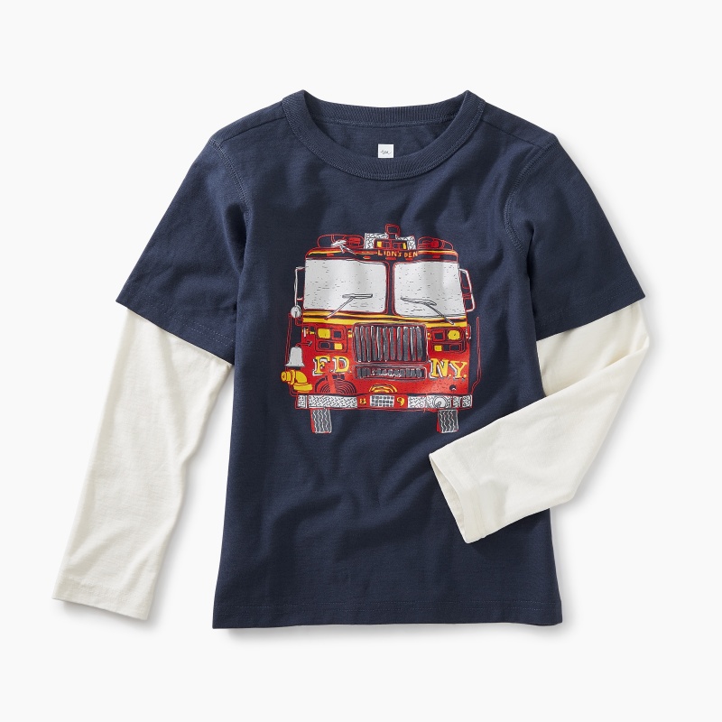 Fire Truck Layered Graphic Tee