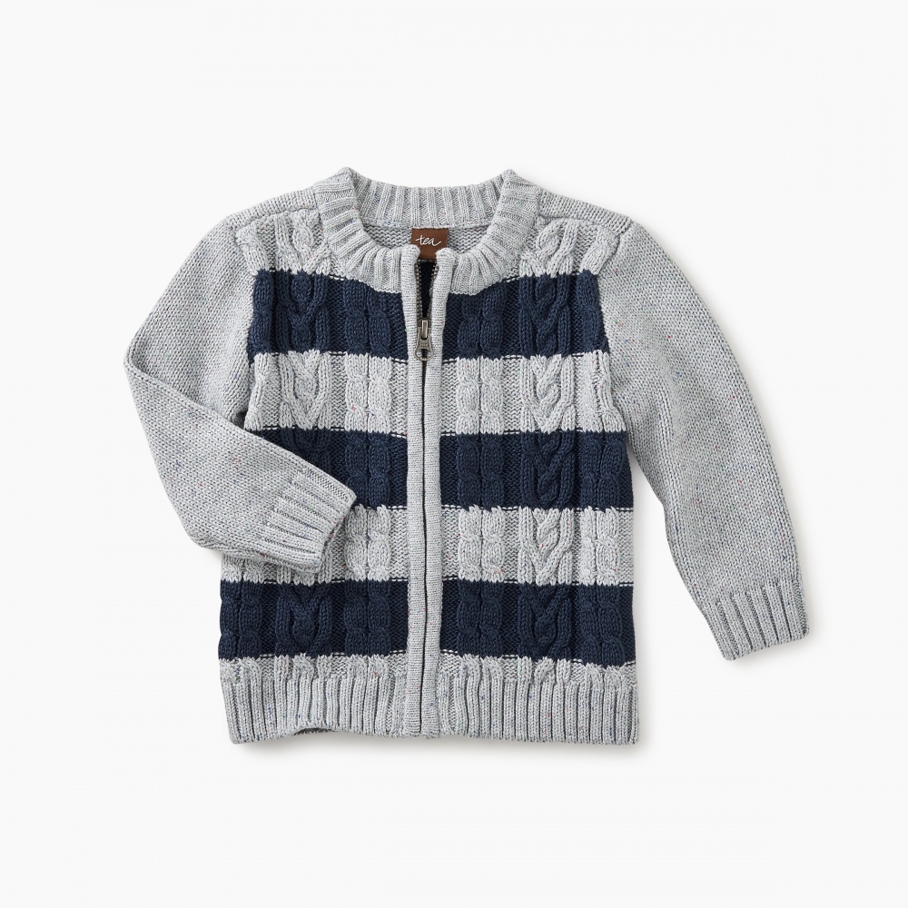 Donegal Stripe Baby Zip Cardi